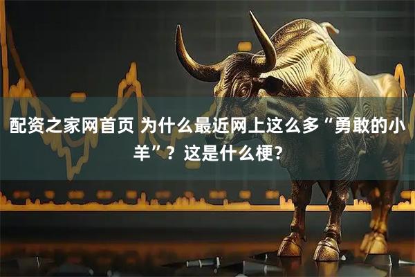 配资之家网首页 为什么最近网上这么多“勇敢的小羊”？这是什么梗？